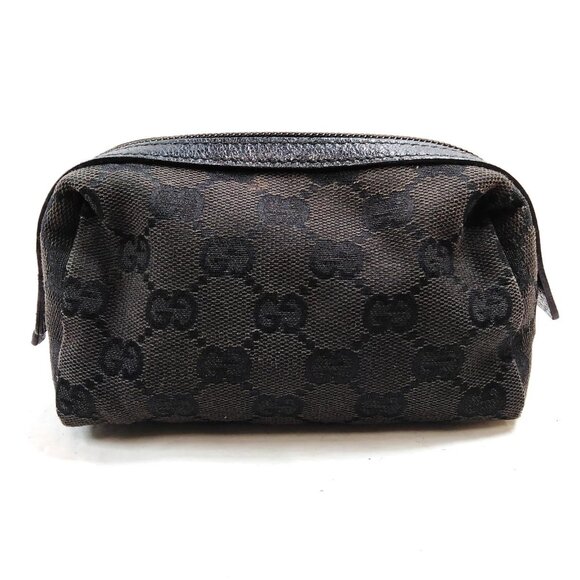 Gucci Cosmetic Pouch Bag Black Canvas 3234443 - Picture 1 of 9